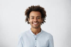 black young man happy to show off his healthy smile