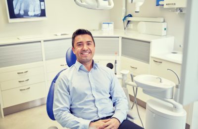man ready for restorative dental work